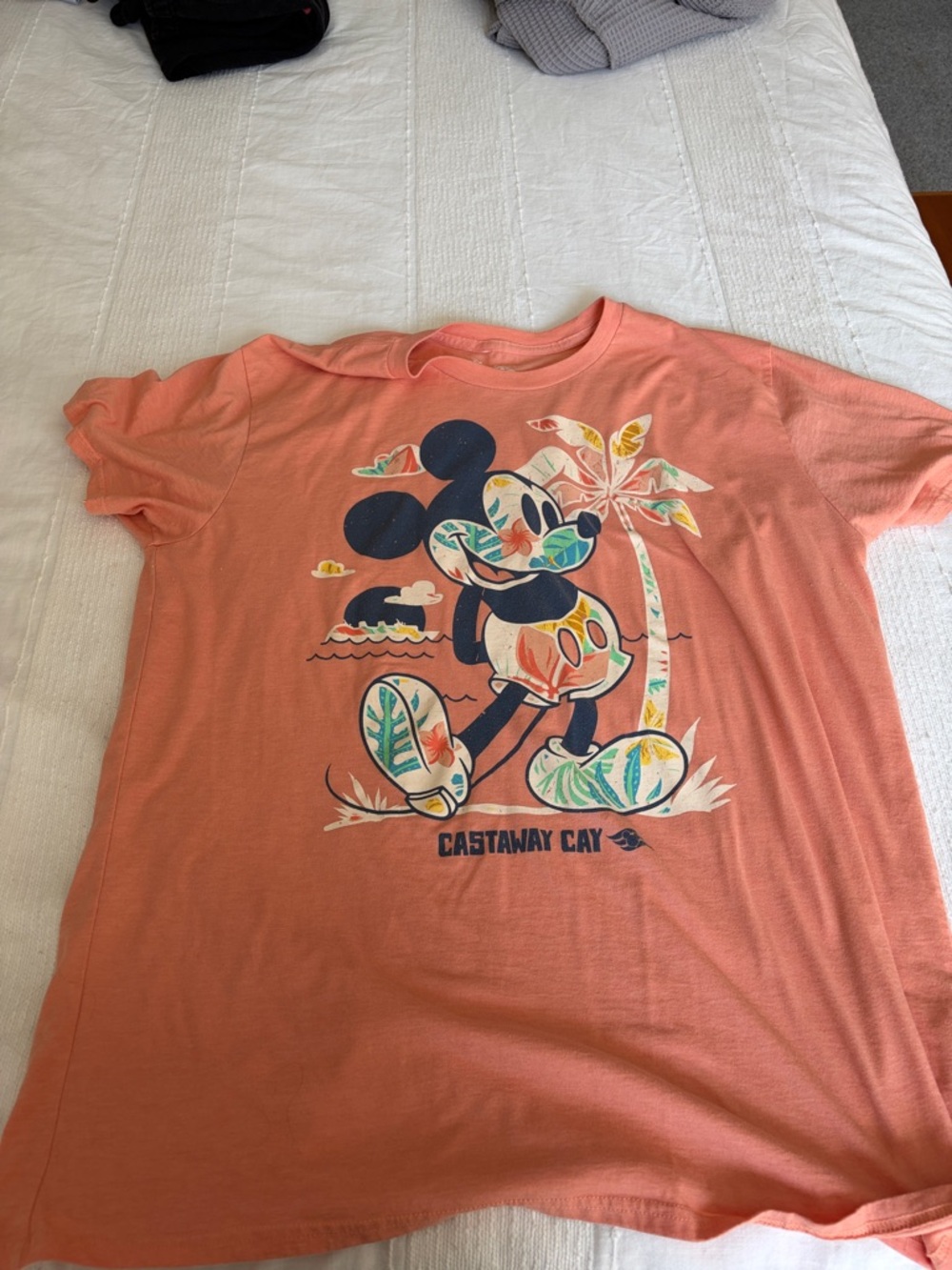 Disney Coral Tropical Mickey Mouse Short Sleeve Tee